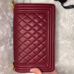 Elegant Quilted Burgundy Bag